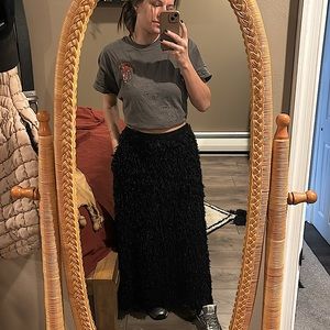 Faux Furry Maxi Skirt